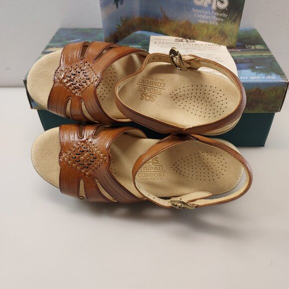 SAS SHOES HUARACHE Genuine leather Adjustable OPEN TOE SANDALS ANTIQUE TAN NIB🤩 - Picture 7 of 16